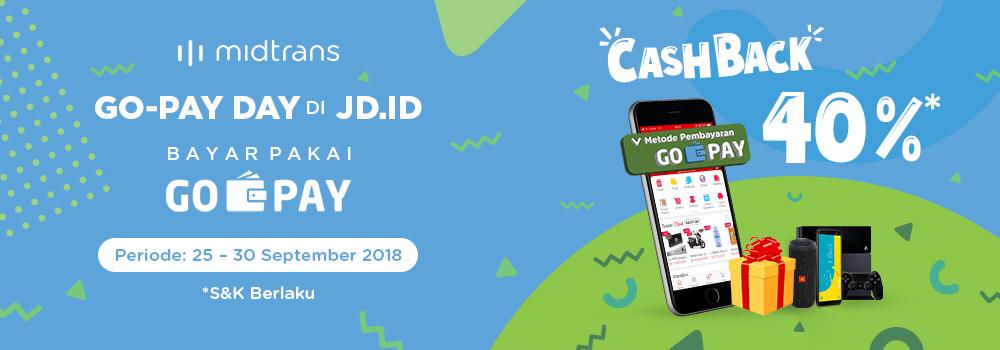 GoJek - Promo Cashback 40% Belanja di JD.ID Bayar Pakai GOPAY (s.d 30 Sept 2018)