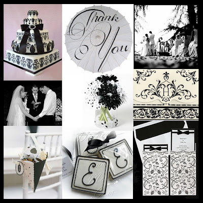 black and white wedding