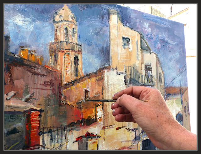 CUBELLES-PINTURA-PAISATGES-POBLES-GARRAF-CATALUNYA-ESGLESIA-PAISAJES-FOTOS-PINTANDO-CUADROS-PINTOR-ERNEST DESCALS