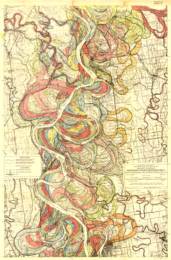 Map of ancient courses of the