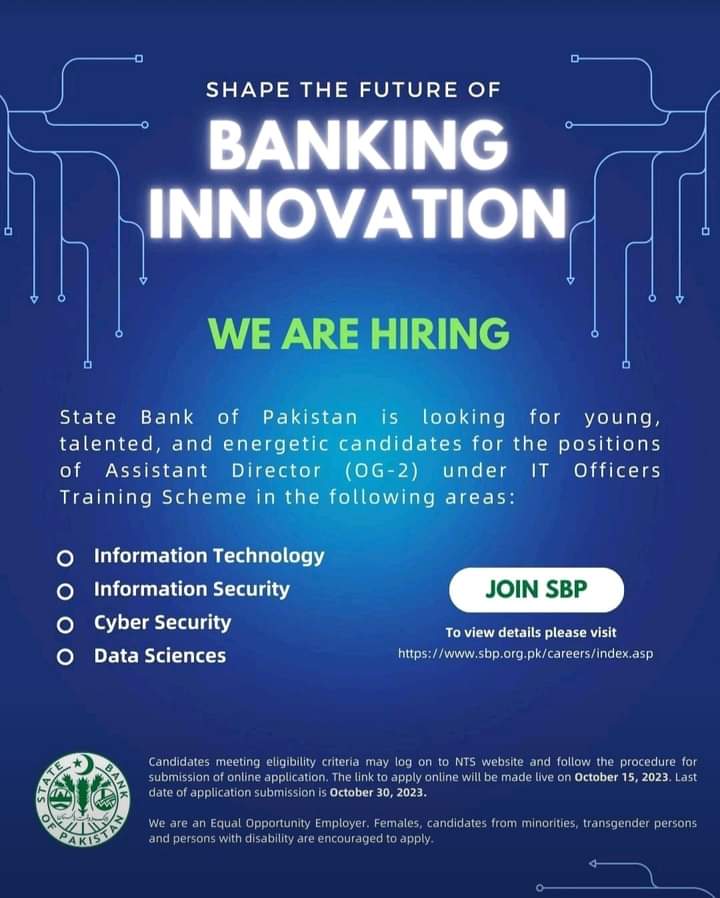 State Bank Pakistan Jobs 2023