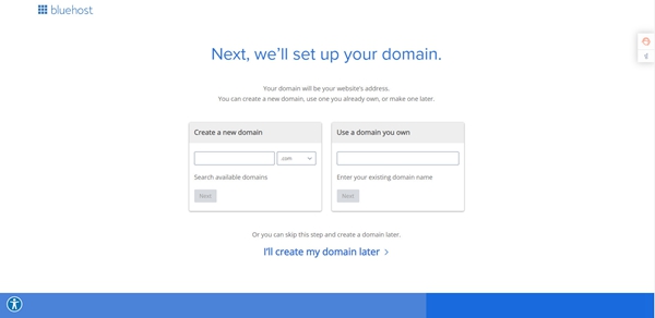 bluehost set up you domain