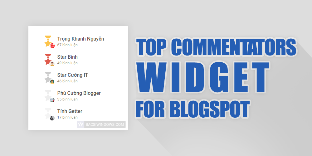 Tạo widget Top những người bình luận nhiều nhất tuần cho Blogspot Tạo widget Top những người bình luận nhiều nhất tuần cho Blogspot