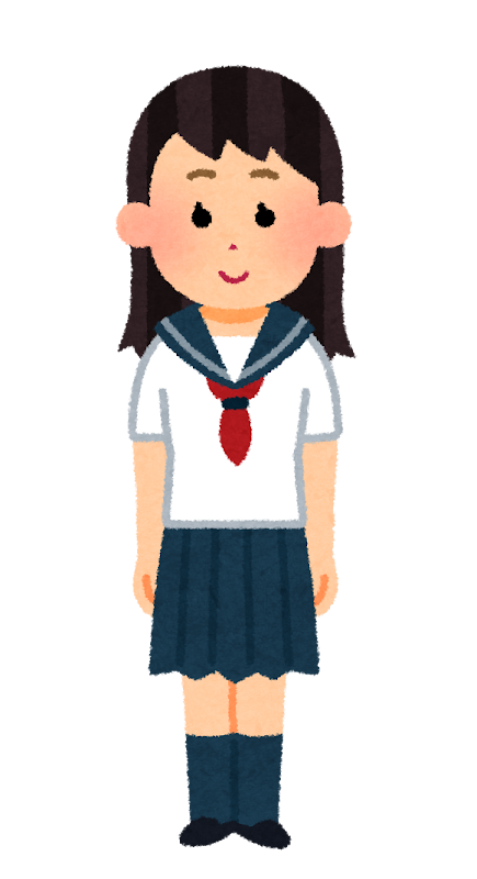 セーラー服を着た女子学生のイラスト 夏服 学生服 かわいいフリー素材集 いらすとや