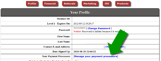 Setup Payment Processor dalam Justbeenpaid