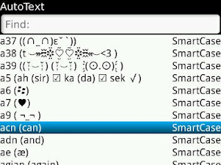 autotext blackberry