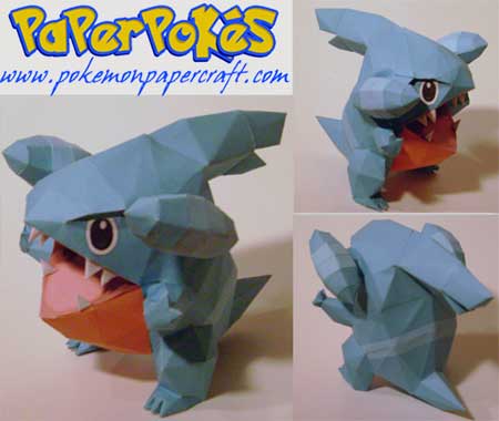 Pokemon Gible Papercraft
