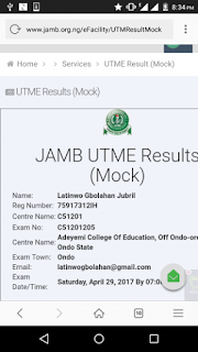 JAMB mock result