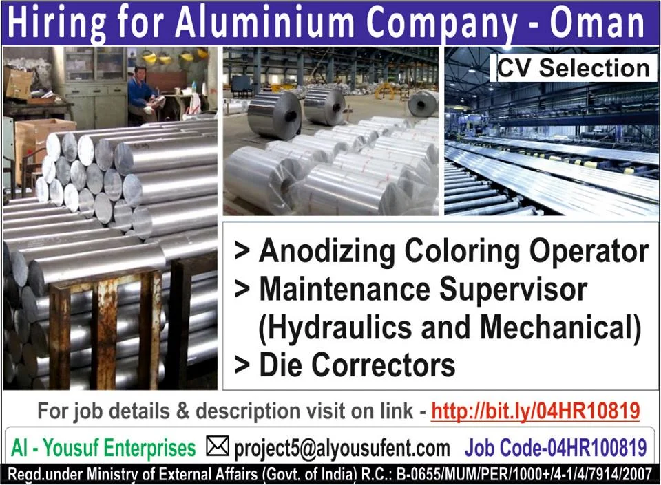 Hiring for Aluminum Company in Oman