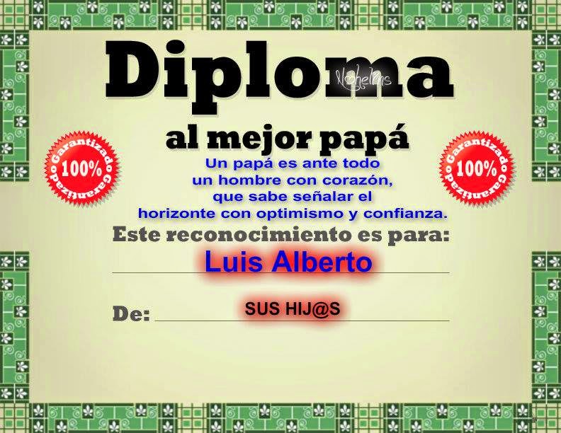 DIPLOMA PARA PAPA 