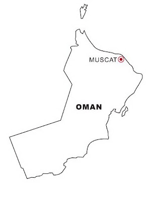 Mapa de Omán para colorear