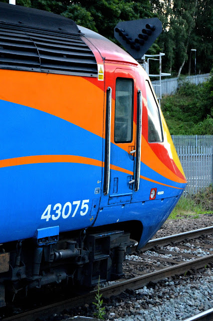 colourful photo of class 43075 intercity 125 cab front at wellingborough