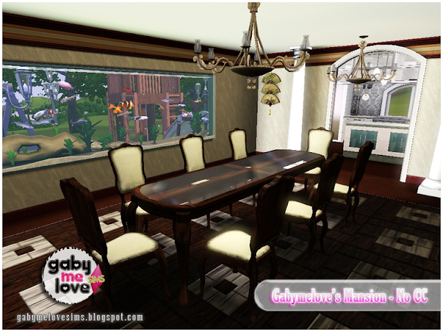 Gabymelove's Mansion |NO CC| ~ Lote Residencial, Sims 3. Comedor.