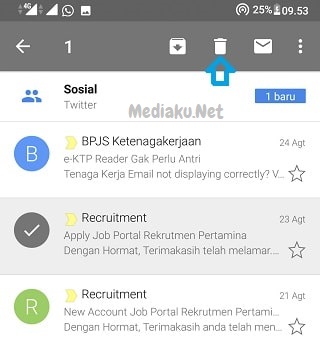 Hapus Pesan Masuk Di Gmail Lewat HP