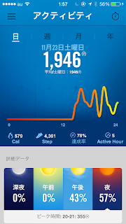 Fuelband SE　iOSアプリ画面