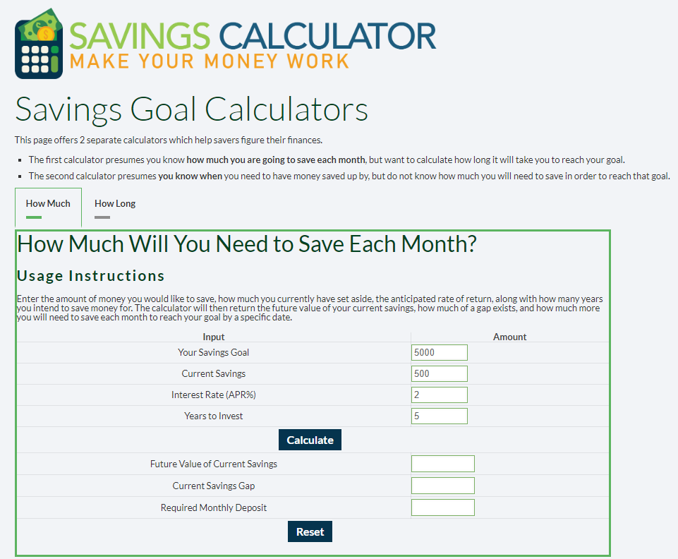 savingscalculator, cara simpan duit menabung, Kalkulator Khas,