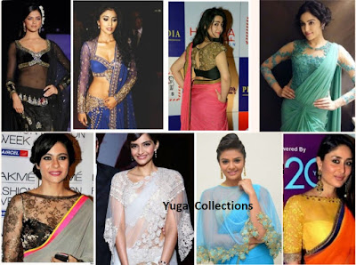 Celebrities in Net Designer Blouses