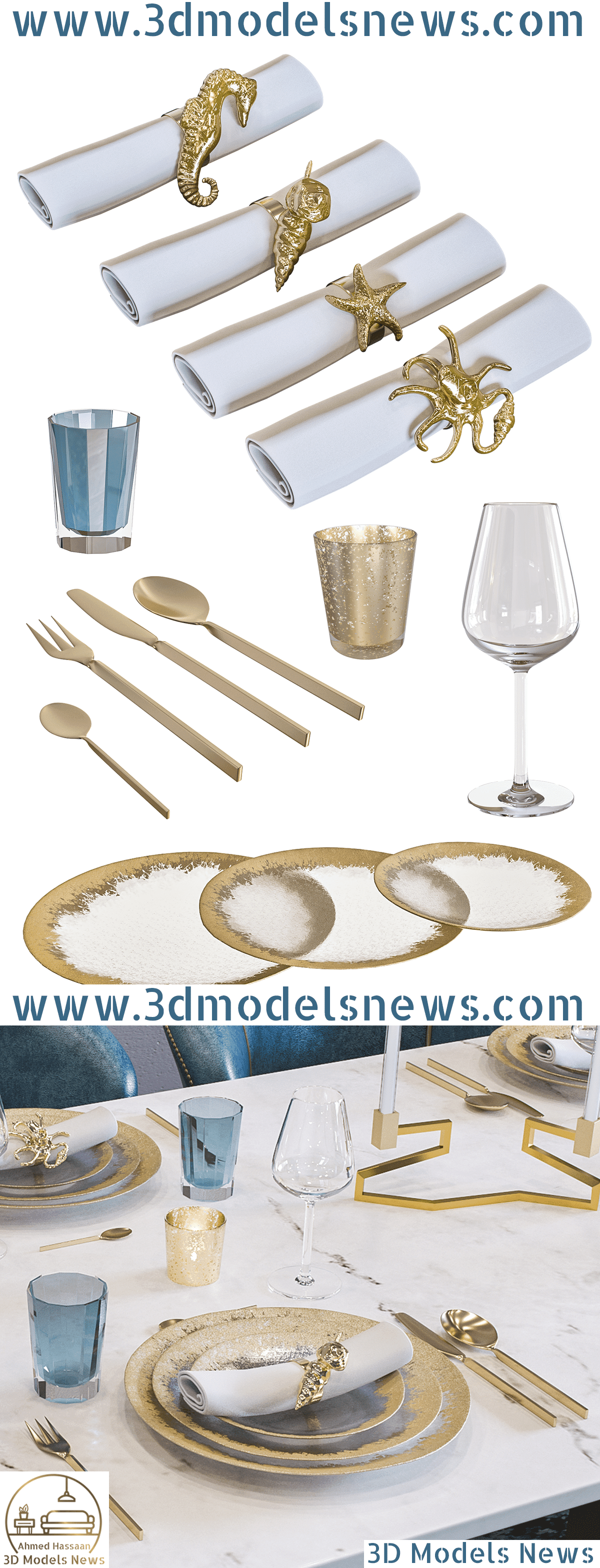 Luxury Ottiu Restaurant Table Set Model 1