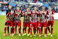 CLUB ATLÉTICO DE MADRID - Madrid, España - Temporada 2015-16 - Oblak, Giménez, Gabi, Filipe Luis , Fernando Torres y Godín; Saúl, Griezmann, Koke, Juanfran y Yannick Carrasco - GETAFE C. F. 0 ATLÉTICO DE MADRID 1 (Fernando Torres) - 14/02/2016 - Liga de 1ª División, jornada 24 - Getafe, Madrid, España, Coliseum Alfonso Pérez