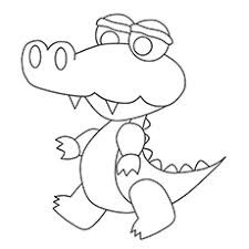 Cute Baby Crocodile Coloring Pages