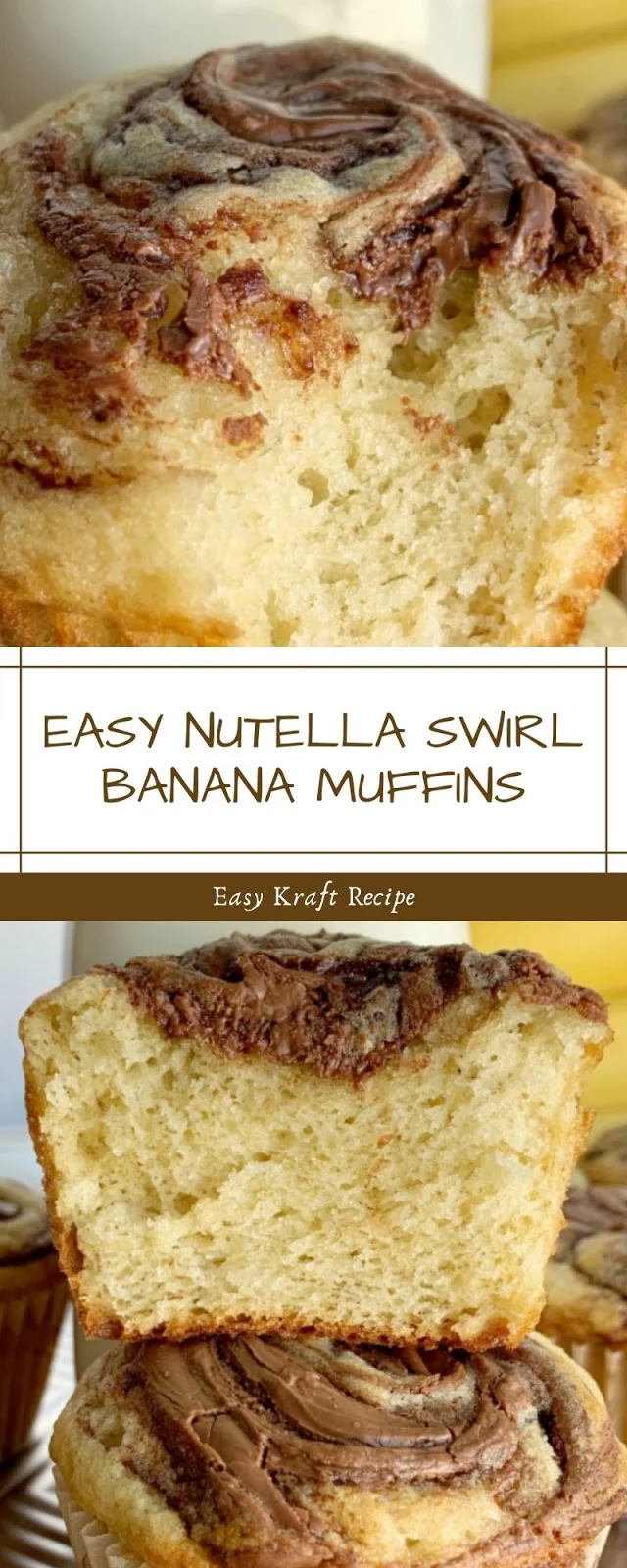 EASY NUTELLA SWIRL BANANA MUFFINS