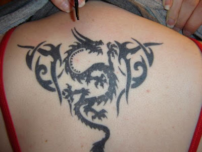 tribal tattoo dragon back women sexy girls