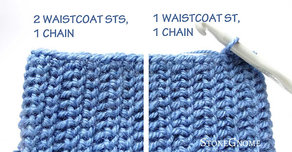 Crochet stitch patterns using waistcoat stitch