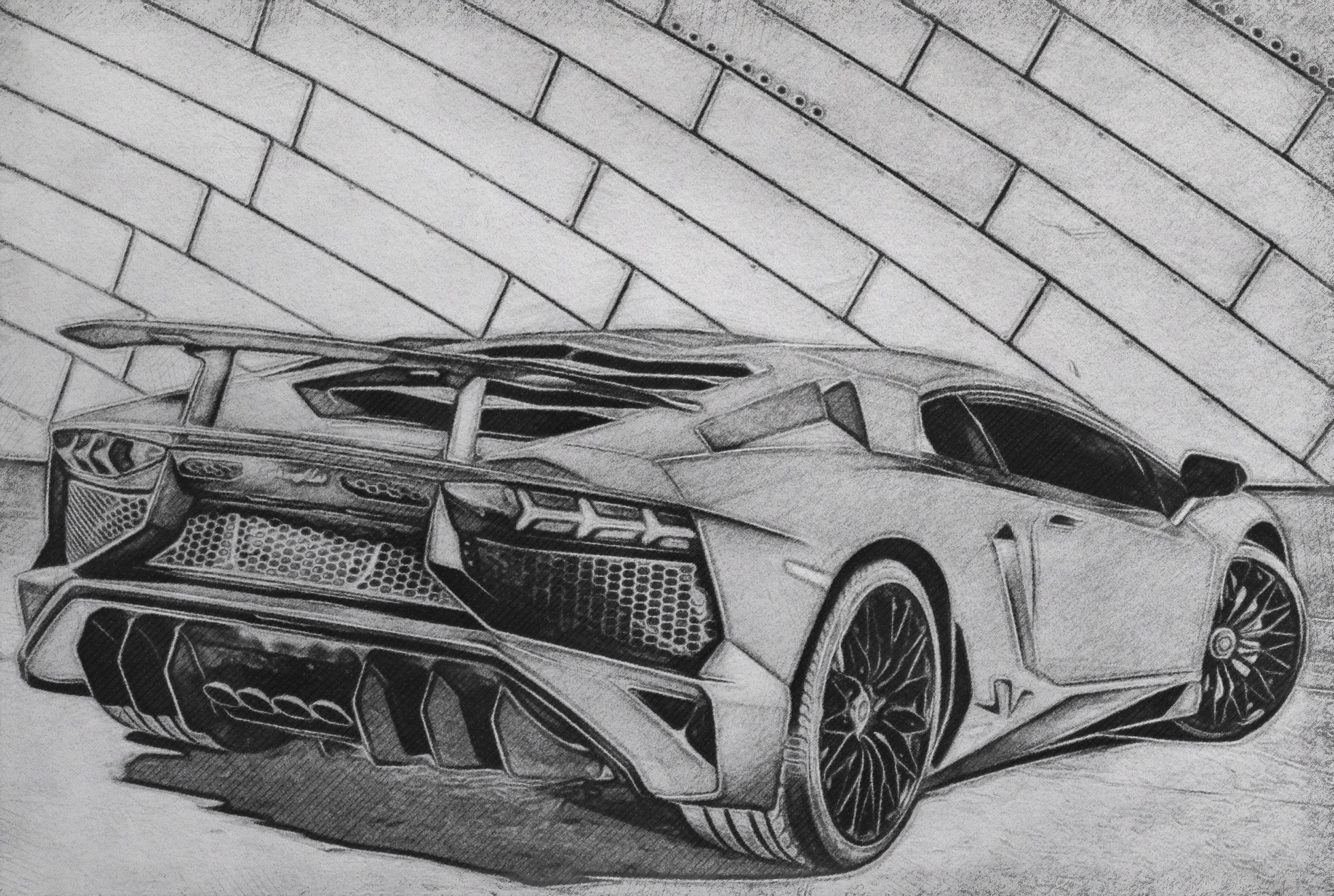 lamborghini drawing easy aventador lp750-4 sv