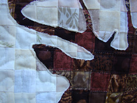 Reverse applique deer quilt