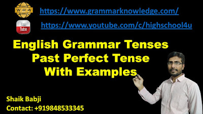 English Grammar Tenses Past Perfect Tense With Examples