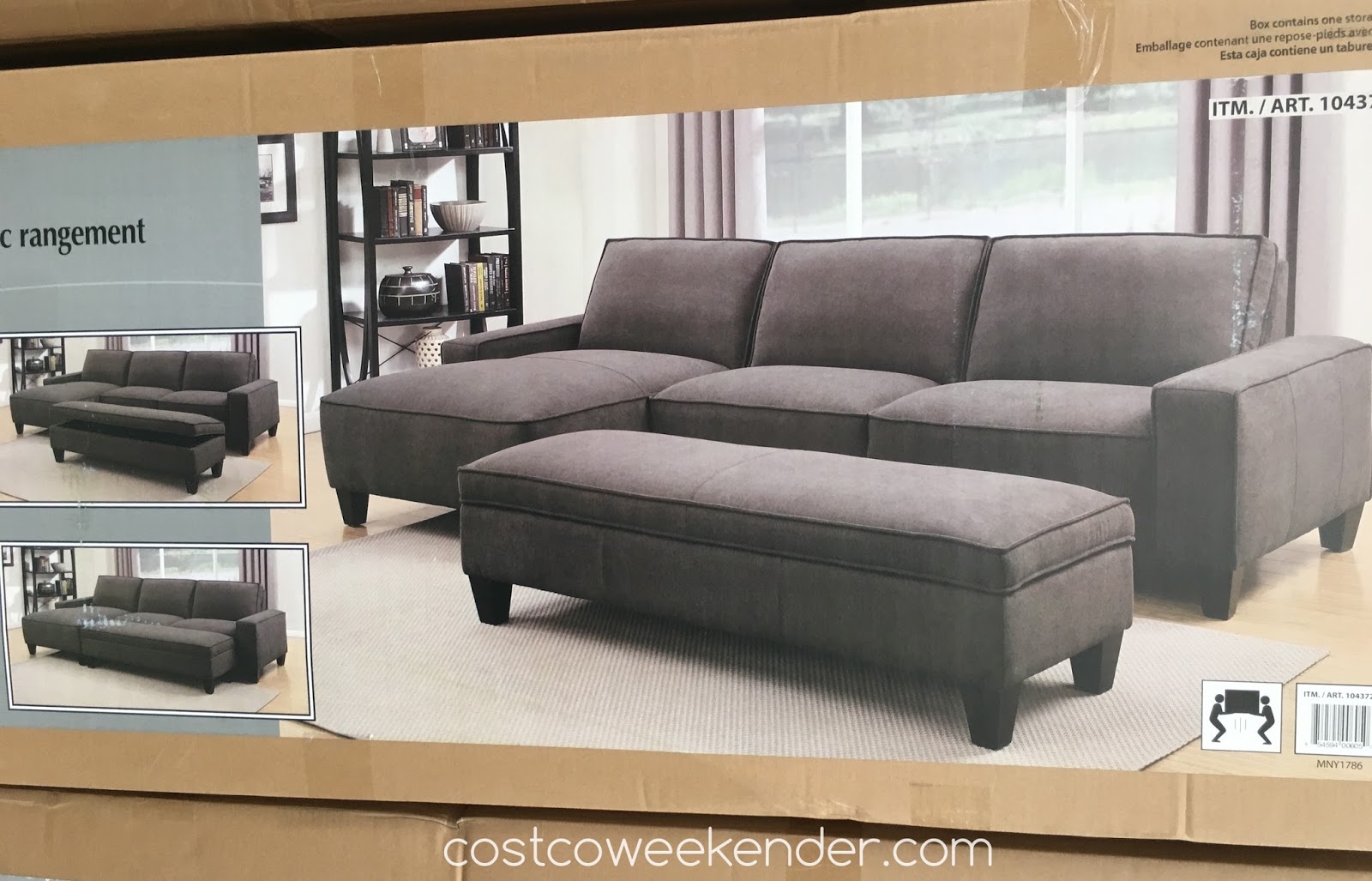 Chaise Sofa with Storage Ottoman  Costco Weekender