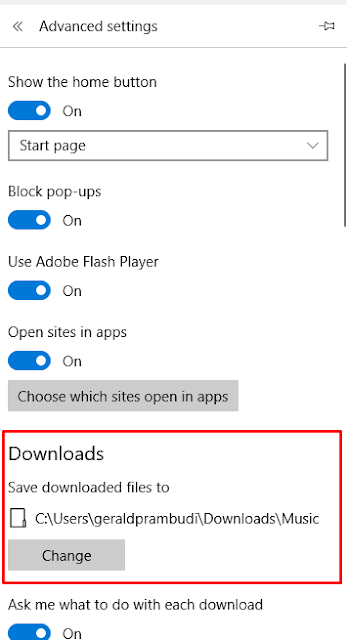 Cara Mengubah Folder Download Microsoft Edge