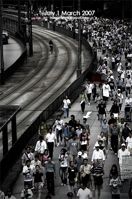 July 1 march, Hong Kong, 2007