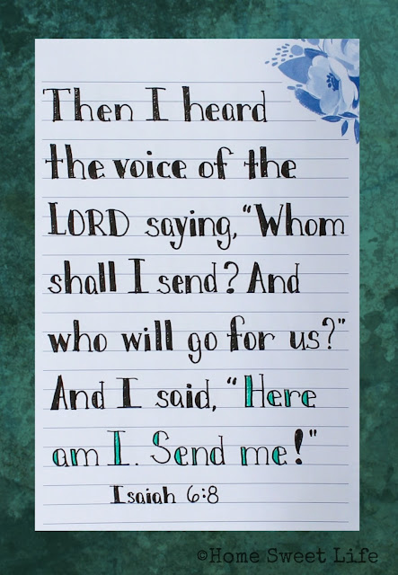 Scripture Writing, Isaiah 6:8