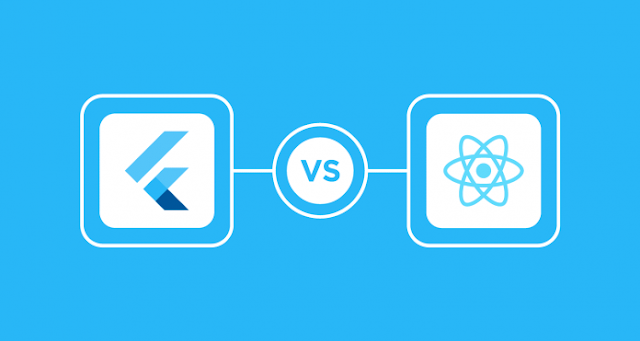Comparison between Flutter and React Native frameworks for mobile app development in 2025.