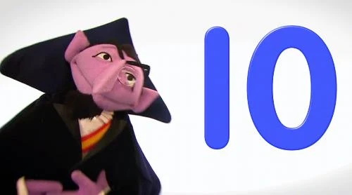 Sesame Street Episode 4601. The Count and his friends present the number of the day 10.