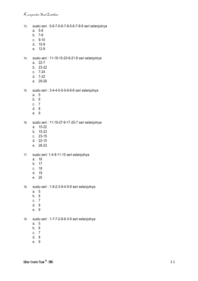 Kunci Sukses: Contoh Tes Seri + Kunci jawaban