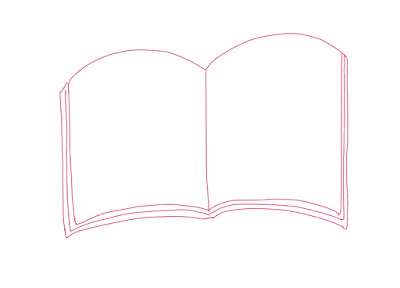 アイコン 「読書」 (作: 塚原 美樹) ～ 真ん中の線と隠れているページを描く