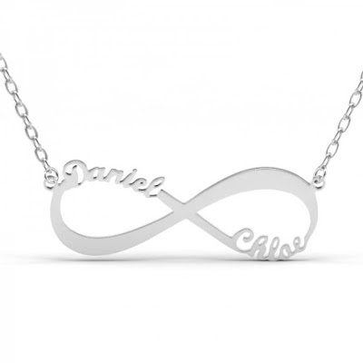 Jeulia Double Name Infinity Necklace Sterling Silver