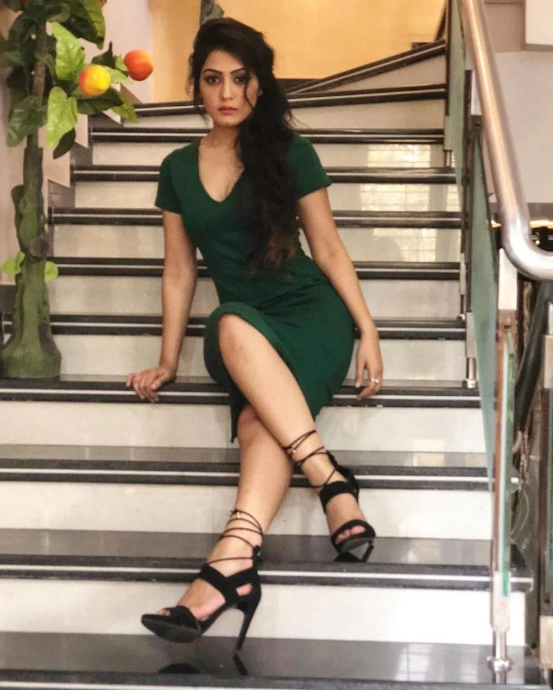Anjali Tatrari sexy legs short dress hot tv actress