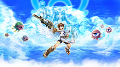 Ilustración colorida de Kid Ikarus para 3DS
