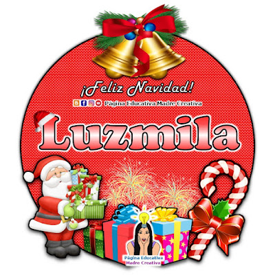 Nombre Luzmila - Cartelito por Navidad nombre navideño