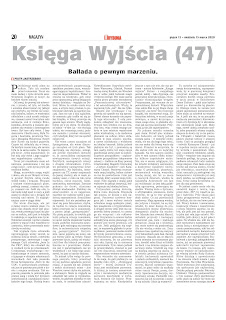 Strona z Dziennika Trybuna z felietonem Piotra Jastrzębskiego pt. Ballada o pewnym marzeniu