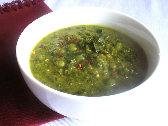 Green Pea Collard Greens Soup