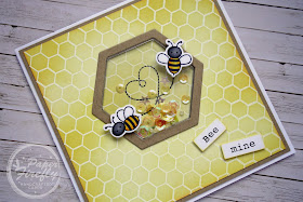 Bee mine Valentine's Day card using Meant to Bee stamps/dies from My Favorite Things