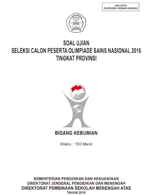 DONWLOAD SOAL OSP KEBUMIAN TAHUN 2016 (PDF)