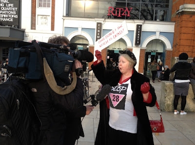 Brixton woman celebrates Thatcher's death