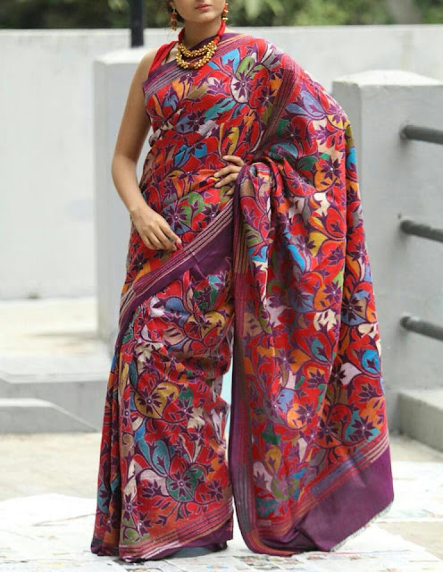 Kantha stitch sarees