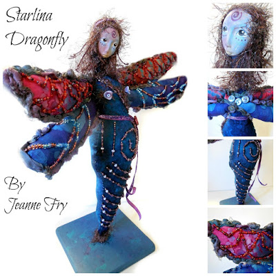 Dragonfly Folk Art Doll by Jeanne Fry