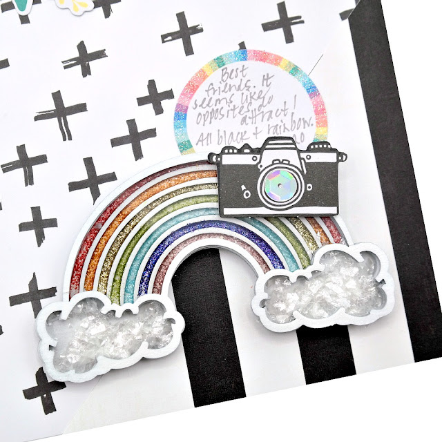 How to fill and embellish a chipboard rainbow shaker embellishment from Creative Embellishments.